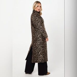 LNWT Women's Designer Ttahari Leopard/ Animal Print Alira Polyester Coat Sz XS